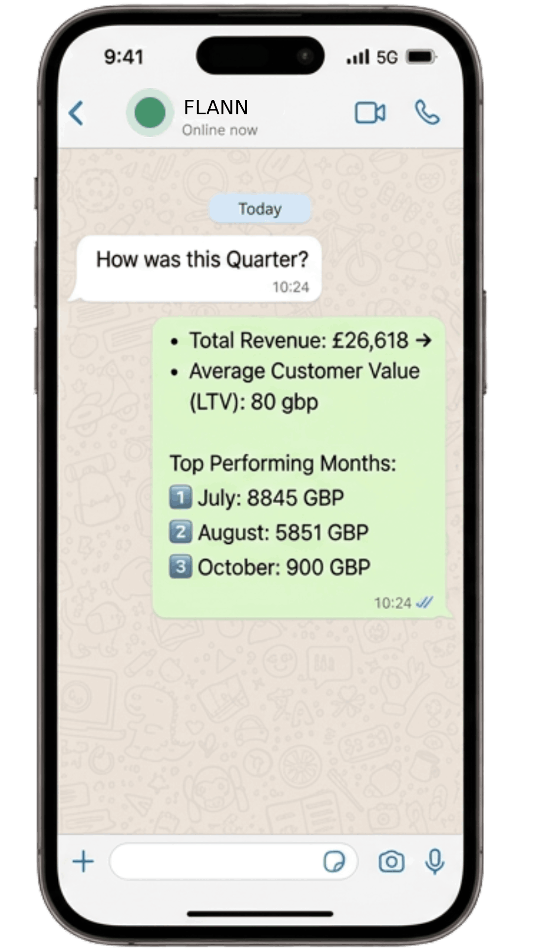 WhatsApp chat with Flann AI